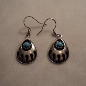 Southwestern Sterling Silver Bear Paw Earrings